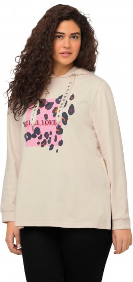 Ulla Popken REBEL LOVE Long Sleeve Graphic Hoodie Vanilla - Collegetröjor & hoodies - 