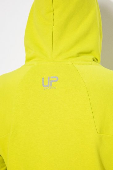 Ulla Popken Zippered Pocket and Reflective Piping Hoodie Green Apple - Collegetröjor & hoodies - Mjuka tröjor och hoodies i stora storlekar
