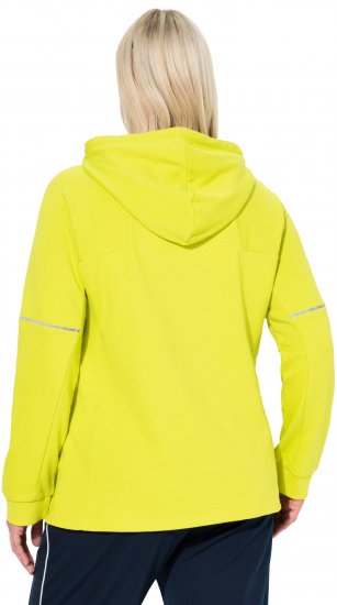 Ulla Popken Zippered Pocket and Reflective Piping Hoodie Green Apple - Collegetröjor & hoodies - 