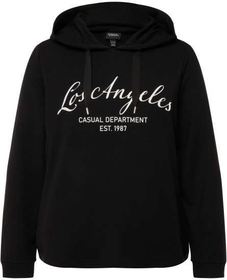 Ulla Popken City Name Graphic Hoodie Black - Collegetröjor & hoodies - 