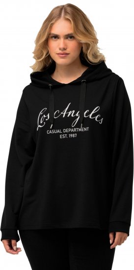 Ulla Popken City Name Graphic Hoodie Black - Collegetröjor & hoodies - 