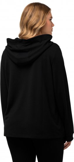 Ulla Popken City Name Graphic Hoodie Black - Collegetröjor & hoodies - 