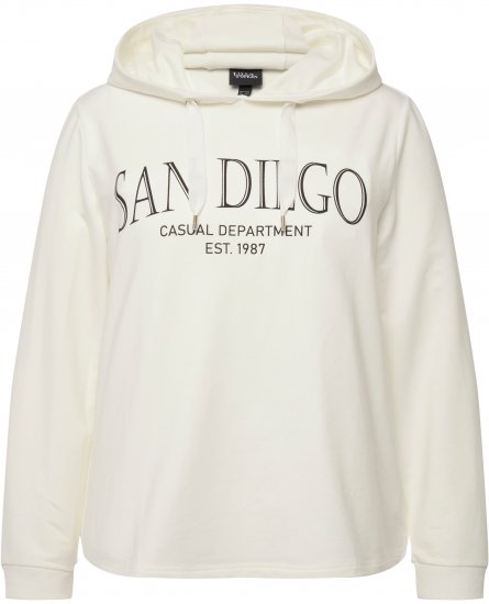 Ulla Popken City Name Graphic Hoodie Off-White - Collegetröjor & hoodies - 