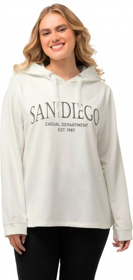 Ulla Popken City Name Graphic Hoodie Off-White - Collegetröjor & hoodies - 