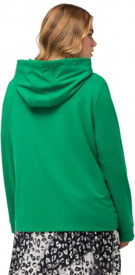 Ulla Popken City Name Graphic Hoodie Emerald Green - Collegetröjor & hoodies - 