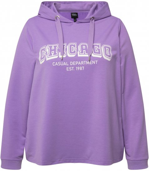 Ulla Popken City Name Graphic Hoodie Light Purple - Collegetröjor & hoodies - 