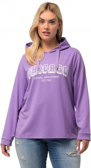 Ulla Popken City Name Graphic Hoodie Light Purple - Collegetröjor & hoodies - 