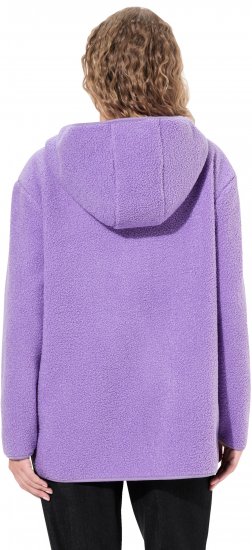 Ulla Popken Teddy Plush Long Sleeve Hoodie Pale Lilac - Collegetröjor & hoodies - 