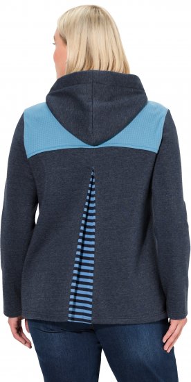 Ulla Popken Waffle Pique Contrast Color Hoodie Navy - Collegetröjor & hoodies - 