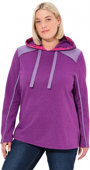 Ulla Popken Waffle Pique Contrast Color Hoodie Dark Purple - Collegetröjor & hoodies - 