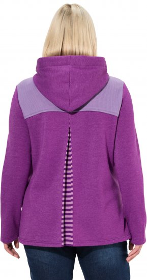Ulla Popken Waffle Pique Contrast Color Hoodie Dark Purple - Collegetröjor & hoodies - 