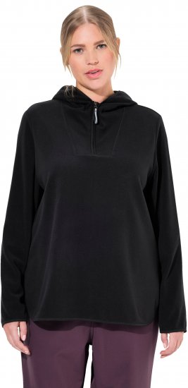 Ulla Popken Fleece Sweatshirt Hoodie Black - Collegetröjor & hoodies - 