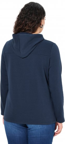 Ulla Popken TRUE Lettering Hoodie Navy Blue - Collegetröjor & hoodies - 