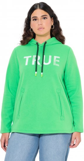 Ulla Popken TRUE Lettering Hoodie Mint Green - Collegetröjor & hoodies - 