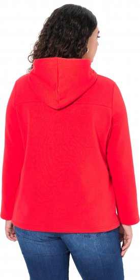 Ulla Popken TRUE Lettering Hoodie Neon Red - Collegetröjor & hoodies - 