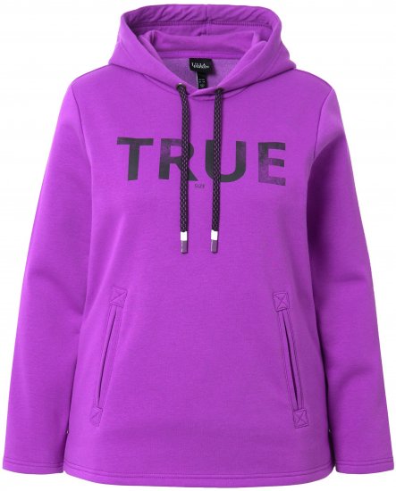 Ulla Popken TRUE Lettering Hoodie Neon Red - Collegetröjor & hoodies - 