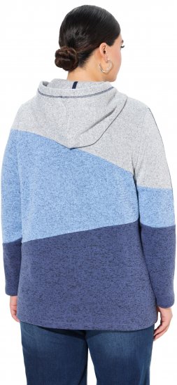 Ulla Popken Color Block Fleece-Lined Hoodie Atlantic Blue - Collegetröjor & hoodies - 