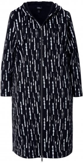 Ulla Popken Graphic Hooded Sweatshirt Dress Black - Collegetröjor & hoodies - 