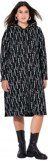 Ulla Popken Graphic Hooded Sweatshirt Dress Black - Collegetröjor & hoodies - 