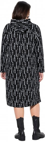 Ulla Popken Graphic Hooded Sweatshirt Dress Black - Collegetröjor & hoodies - 