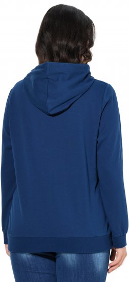 Ulla Popken Applique Lettering Hooded Sweatshirt Dark Blue - Collegetröjor & hoodies - 