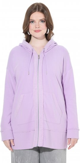 Ulla Popken Decorative Seam Zip-Up Hoodie Lavender - Collegetröjor & hoodies - 