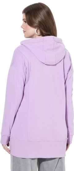 Ulla Popken Decorative Seam Zip-Up Hoodie Lavender - Collegetröjor & hoodies - 