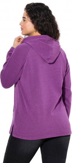Ulla Popken Rhinestone Drawstring Moon Wash Hoodie Light Plum - Collegetröjor & hoodies - 