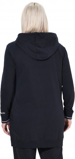 Ulla Popken Contrast Piping Zip-Up Hoodie Black - Collegetröjor & hoodies - 