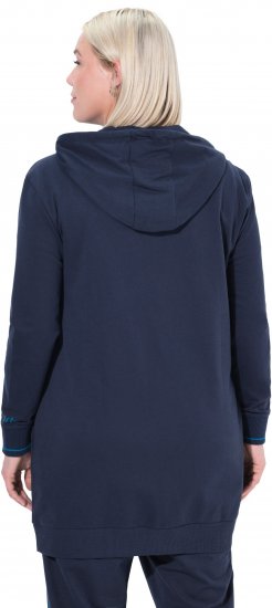 Ulla Popken Contrast Piping Zip-Up Hoodie Navy - Collegetröjor & hoodies - 