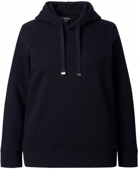 Ulla Popken Relaxed Fit Long Sleeve Hoodie Black - Collegetröjor & hoodies - 