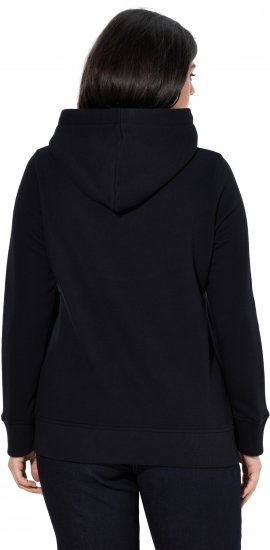 Ulla Popken Relaxed Fit Long Sleeve Hoodie Black - Collegetröjor & hoodies - 
