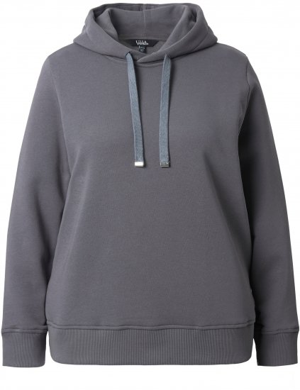 Ulla Popken Relaxed Fit Long Sleeve Hoodie Graphite Grey - Collegetröjor & hoodies - 