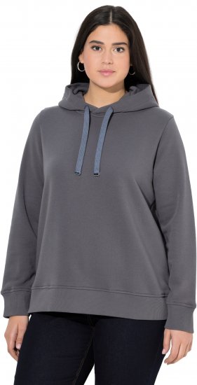 Ulla Popken Relaxed Fit Long Sleeve Hoodie Graphite Grey - Collegetröjor & hoodies - 