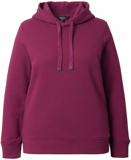 Ulla Popken Relaxed Fit Long Sleeve Hoodie Dark Berry - Collegetröjor & hoodies - 