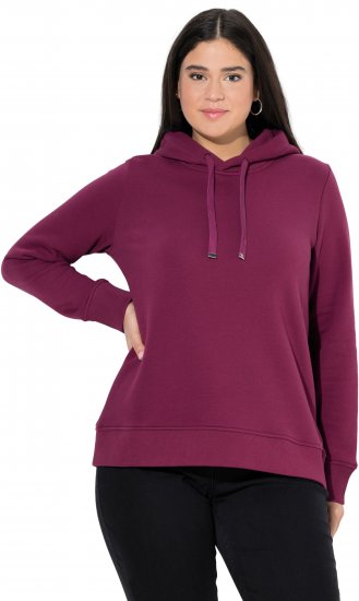 Ulla Popken Relaxed Fit Long Sleeve Hoodie Dark Berry - Collegetröjor & hoodies - 