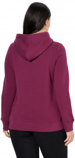 Ulla Popken Relaxed Fit Long Sleeve Hoodie Dark Berry - Collegetröjor & hoodies - 