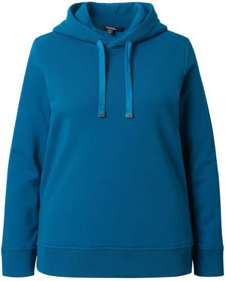 Ulla Popken Relaxed Fit Long Sleeve Hoodie Cerulean - Collegetröjor & hoodies - 