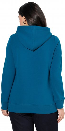 Ulla Popken Relaxed Fit Long Sleeve Hoodie Cerulean - Collegetröjor & hoodies - 