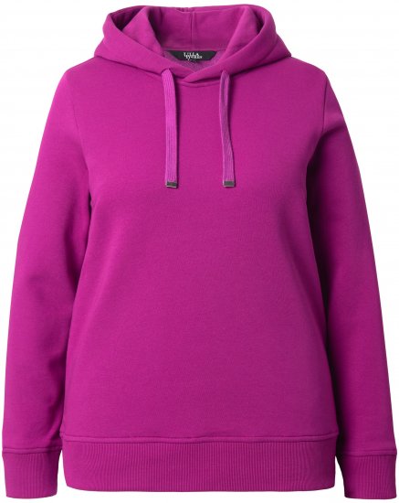 Ulla Popken Relaxed Fit Long Sleeve Hoodie Berry - Collegetröjor & hoodies - 