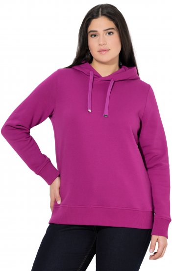 Ulla Popken Relaxed Fit Long Sleeve Hoodie Berry - Collegetröjor & hoodies - 