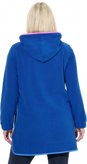 Ulla Popken Color Block Fleece Hoodie Denim Blue - Collegetröjor & hoodies - 