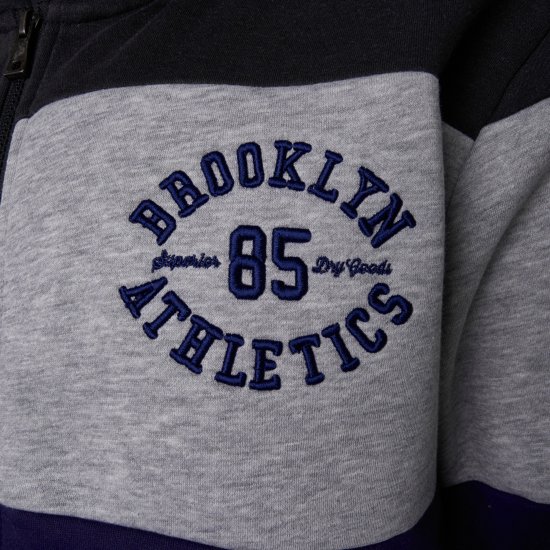 Kam Jeans 7083 Zip Thru Cut & Saw Brooklyn Hoodie Jet Black - Tröjor & hoodies - Stora hoodies & tröjor - 2XL-14XL