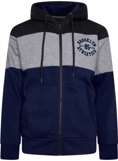 Kam Jeans 7083 Zip Thru Cut & Saw Brooklyn Hoodie Jet Black - Tröjor & hoodies - Stora hoodies & tröjor - 2XL-14XL