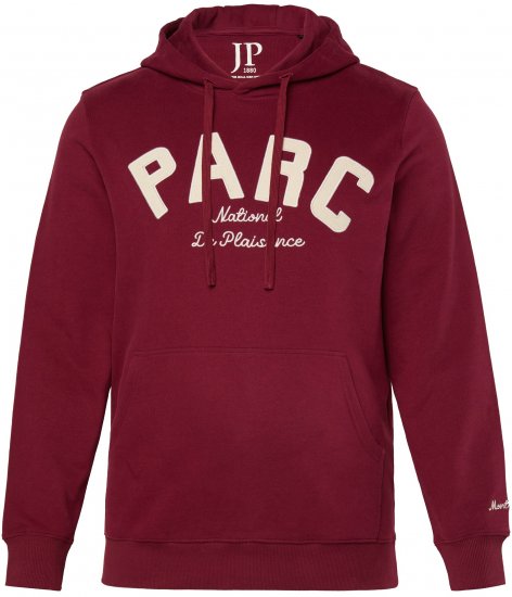 JP1880 Hoodie with Embroidery Aubergine - Tröjor & hoodies - Stora hoodies & tröjor - 2XL-14XL