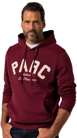 JP1880 Hoodie with Embroidery Aubergine - Tröjor & hoodies - Stora hoodies & tröjor - 2XL-14XL