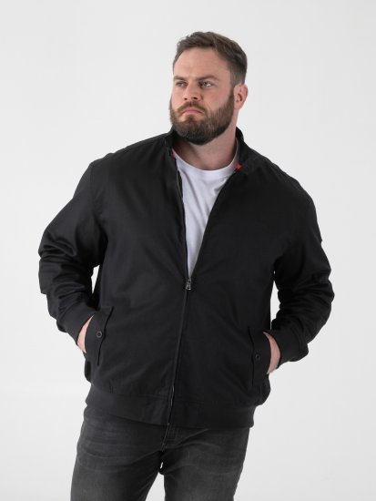 D555 Kent Elastic Rib Hem & Cuffs Harrington Jacket Black - Jackor - Stora jackor - 2XL-12XL