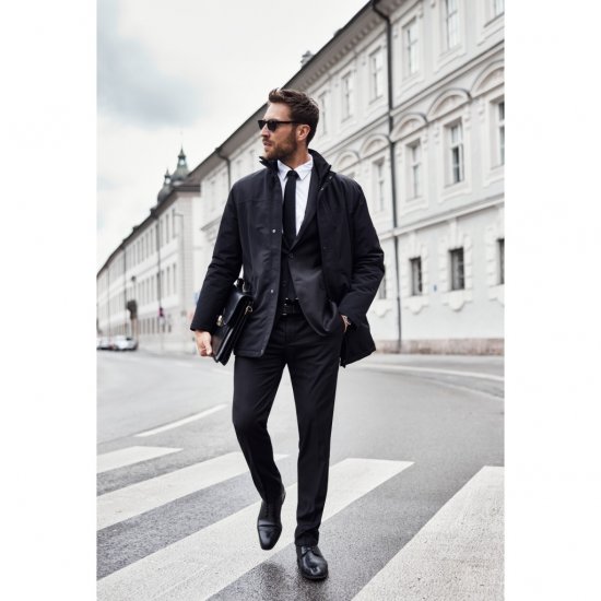 JP1880 Jacket Business Waterproof Windproof Black TALL - HERRKLÄDER MT-6XLT - Kläder för långa män