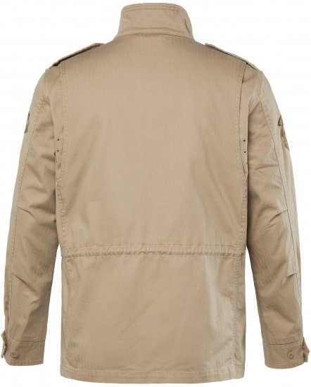 JP1880 Field Jacket with Badges Vintage Look Dark Beige - Jackor - Stora jackor - 2XL-12XL