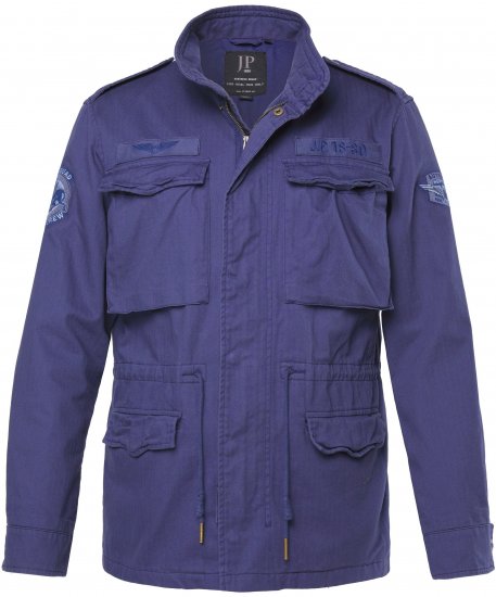 JP1880 Field Jacket with Badges Vintage Look Light Azure Blue - Jackor - Stora jackor - 2XL-12XL